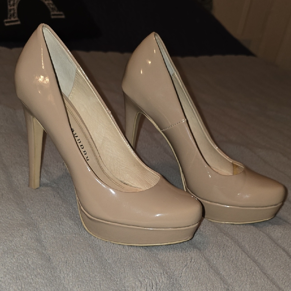 Chinese Laundry Nude Patent Platform Pumps